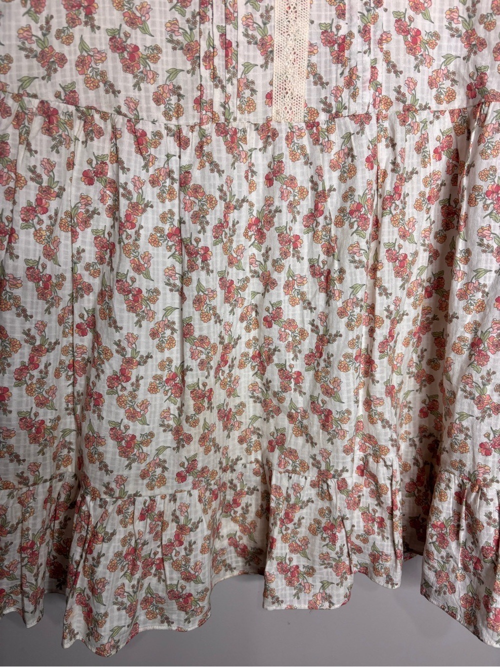 Jillian Harris Blushing Flower Tiered short Babydoll Cotton Dress, size S - Picture 8 of 16